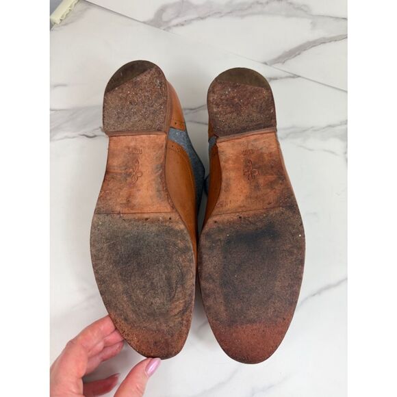 Cole Haan Men’s 10.5 Brown Leather Gray Canvas Cap Toe Oxford Shoes main image 8